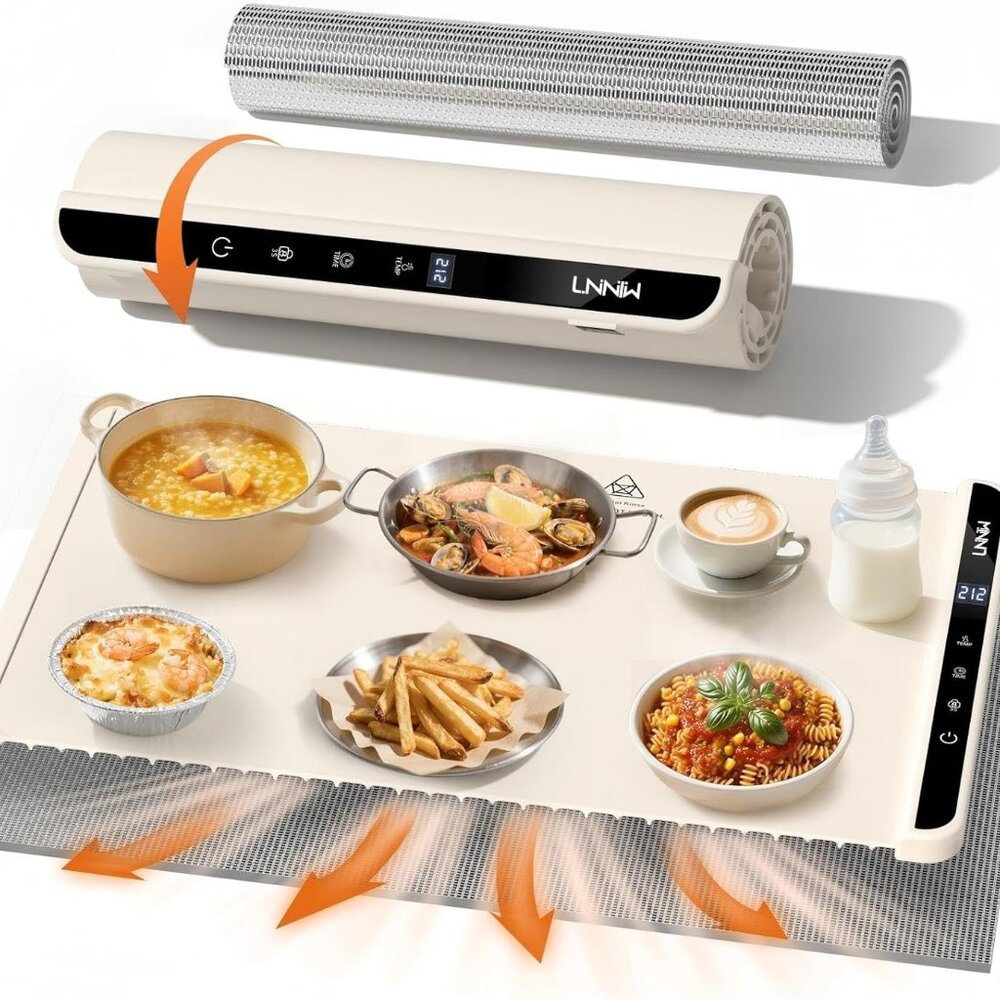 Food Warming Mat with Heat-Resistant Pad